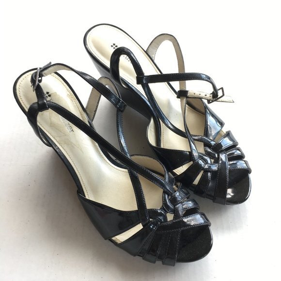 NATURALIZER "KATY" STRAPPY HIGH HEEL WEDGE SANDALS - Picture 1 of 7